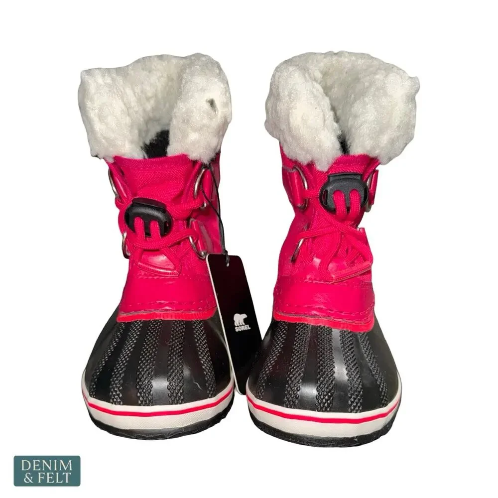 NEW Sorel Yoot Pac Nylon Snow Boots Kids Waterproof Insulated Winter Pink Size 9